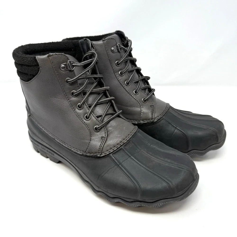 Sperry Men's‎ Avenue Duck Waterproof Boots GREY/BLACK - Size 10 Rain Snow